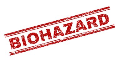 Dokulu Biohazard damga mühür çizik
