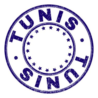 Grunge Tunis damga mühür yuvarlak dokulu