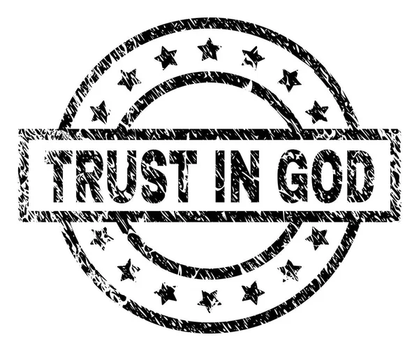 Porysowany teksturowanej zaufania w plombie Boga — Wektor stockowy