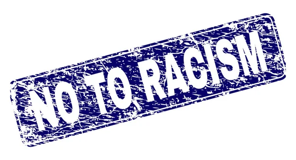 Grunge nee tegen racisme ingelijst afgeronde rechthoek stempel — Stockvector