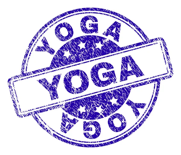 Grunge texturerat Yoga stämpelplatta — Stock vektor