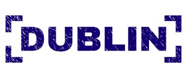 Grunge Dublin damga mühür köşeleri içinde dokulu