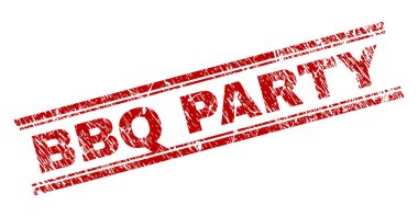 Dokulu Barbekü partisi damga mühür çizik
