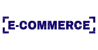 Dokulu E-ticaret damga mühür köşeler arasında çizik