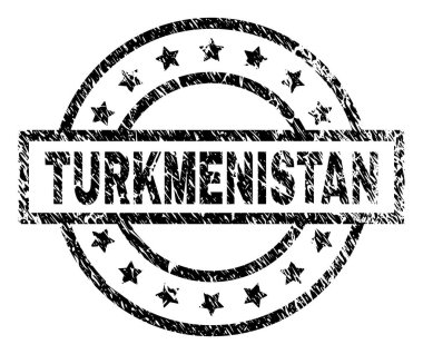 Grunge Türkmenistan damga mühür dokulu