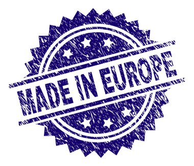 Grunge dokulu Made In Europe damga mühür
