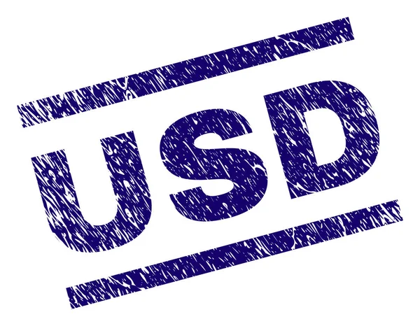 Scratched Textured USD Stamp Seal — Stock Vector