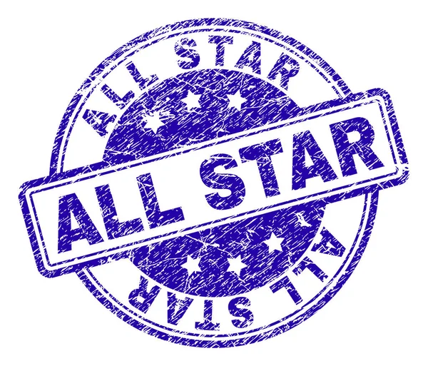 Sello de sello con textura rayada ALL STAR — Archivo Imágenes Vectoriales