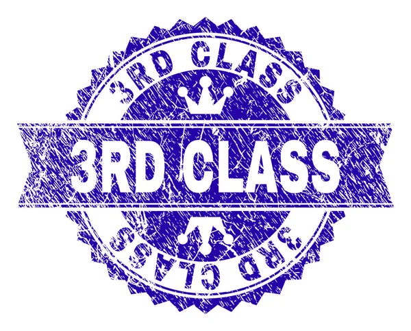 Sigillo francobollo 3RD CLASS con struttura graffiata e nastro — Vettoriale Stock
