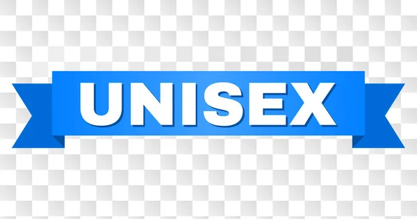 Синяя лента с подписью UNISEX — стоковый вектор