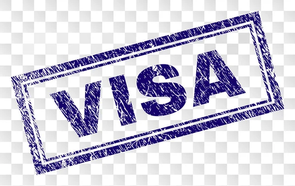 Grunge VISA Timbre rectangle — Image vectorielle