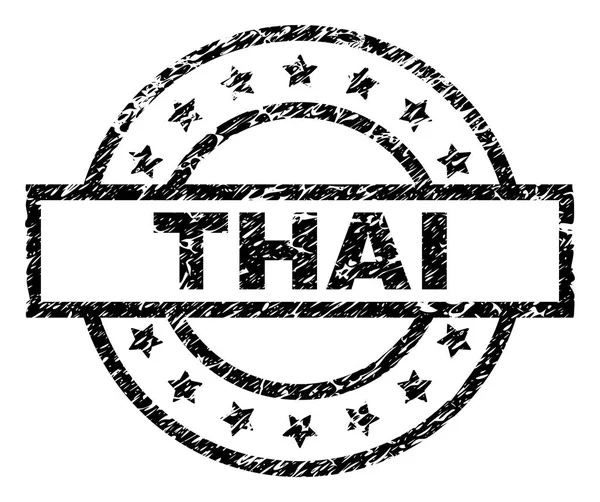 Sello de sello de THAI texturizado rayado — Vector de stock