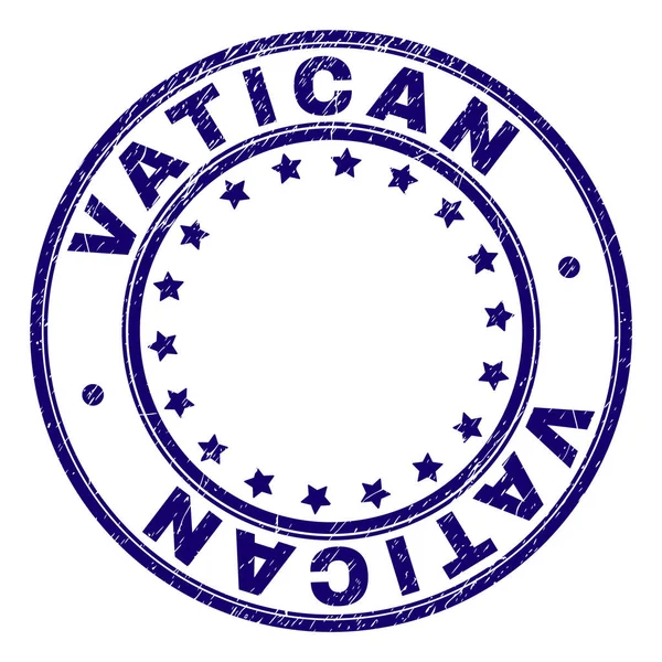 Γδαρμένο ελαστικοποιημένων Βατικανό στρογγυλή σφραγίδα σφραγίδα — Διανυσματικό Αρχείο