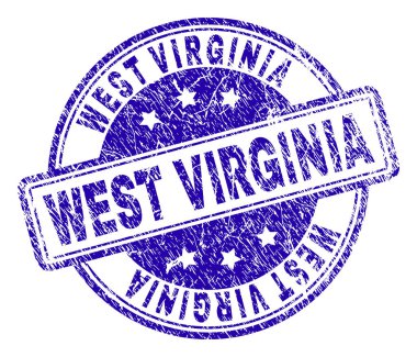 Grunge Batı Virginia damga mühür dokulu