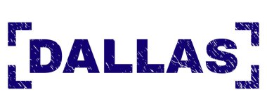 Dokulu Dallas damga mühür köşeleri içinde çizik