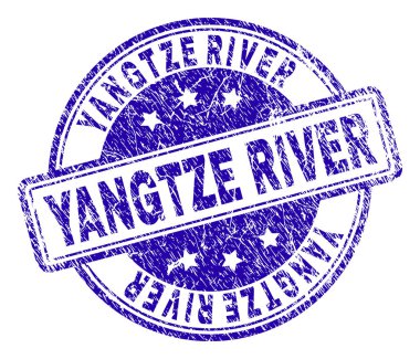 Grunge Yangtze Nehri damga mühür dokulu