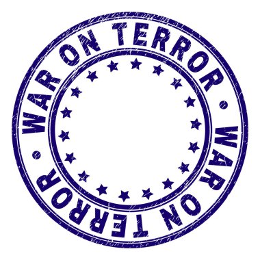 Grunge dokulu yuvarlak damga mühür teröre karşı savaş