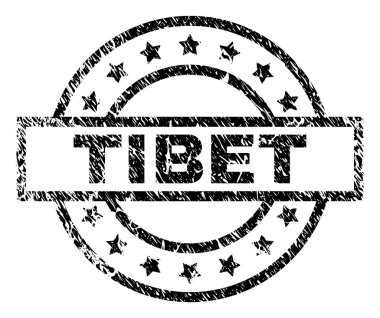 Dokulu Tibet damga mühür çizik