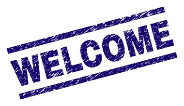 Dokulu hoş geldiniz damga mühür çizik