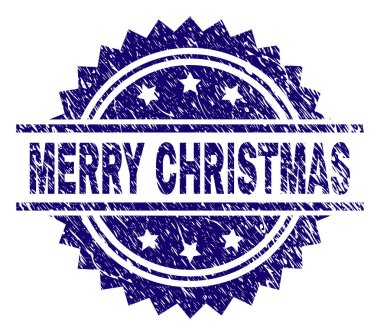 Çizik dokulu Merry Christmas damga mühür