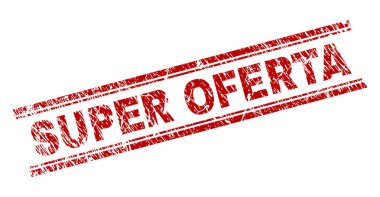 Dokulu süper Oferta damga mühür çizik