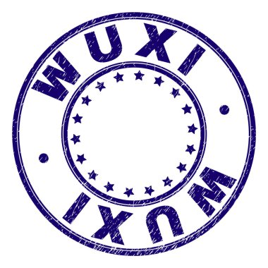 Grunge Wuxi damga mühür yuvarlak dokulu