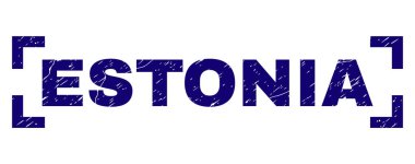 Grunge Estonya damga mühür köşeler arasında dokulu