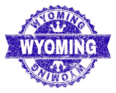 Grunge Wyoming damga mühür kurdele ile dokulu
