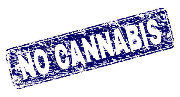 Grunge inga Cannabis inramade rundad rektangel stämpel — Stock vektor