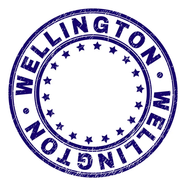 Zerkratzte texturierte wellington runde Stempelversiegelung — Stockvektor