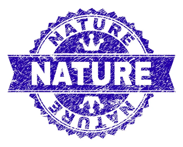 Karcos texturált természet pecsétbélyeg szalaggal — Stock Vector