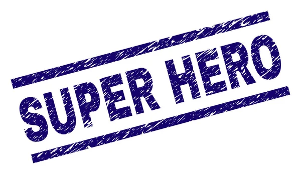 Sello de sello SUPER HERO texturizado rayado — Vector de stock
