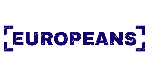 Sello de sello europeo texturizado rayado entre esquinas — Vector de stock