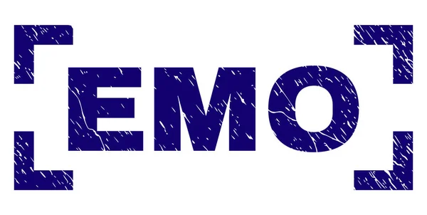 Selo de carimbo EMO texturizado raspado dentro dos cantos — Vetor de Stock