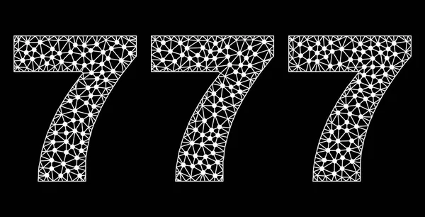 777 Testo in stile mesh poligonale — Vettoriale Stock