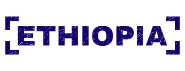 Grunge Etiyopya damga mühür köşeler arasında dokulu