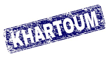 Yuvarlatılmış dikdörtgen damga çizilmiş Khartoum çerçeveli