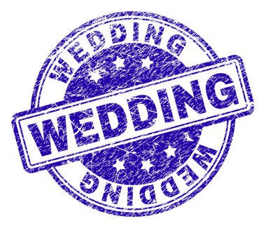 Grunge düğün damga mühür dokulu