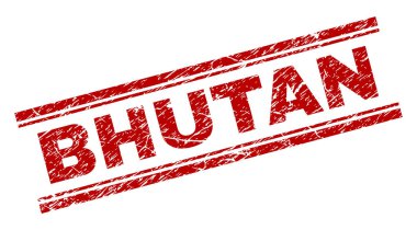 Dokulu Bhutan damga mühür çizik