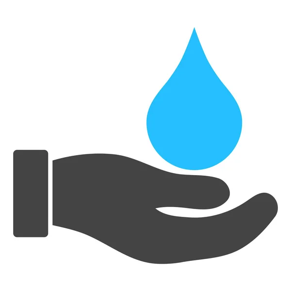 Água Oferecer Ilustração Vetor Mão Sobre Fundo Branco Ícone Plano — Vetor de Stock