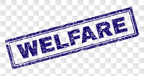 Sello de rectángulo de WELFARE rayado — Vector de stock