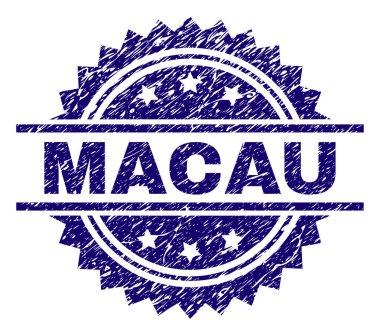 Dokulu Macau damga mühür çizik