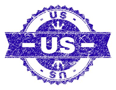 Grunge bize damga mühür kurdele ile dokulu