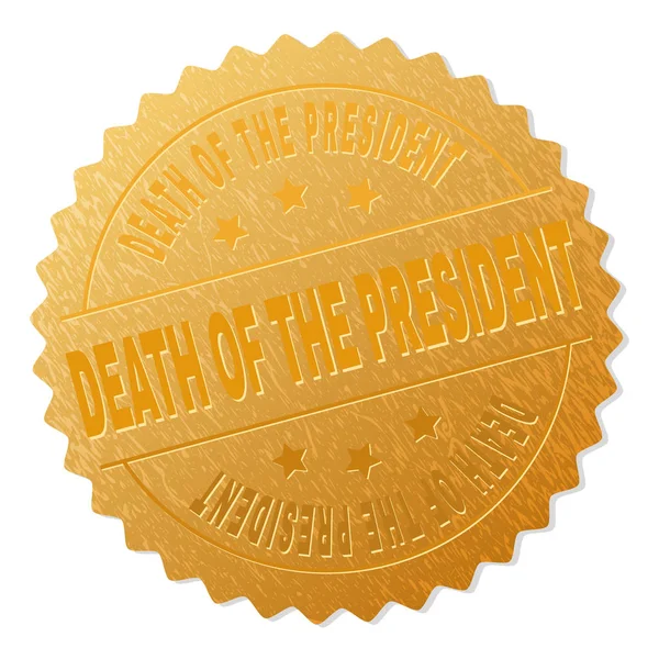 Başkan madalyon damga altın ölüm — Stok Vektör