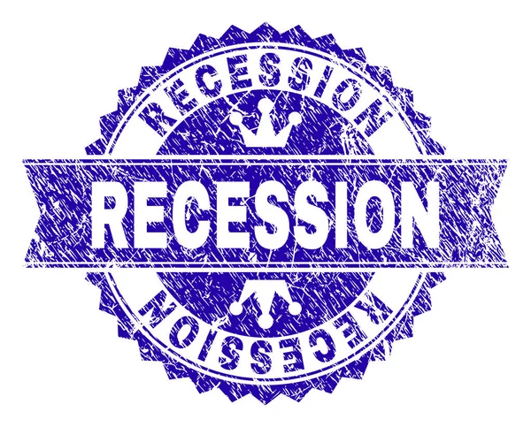Grunge texturált recesszió pecsét pecsét szalaggal — Stock Vector