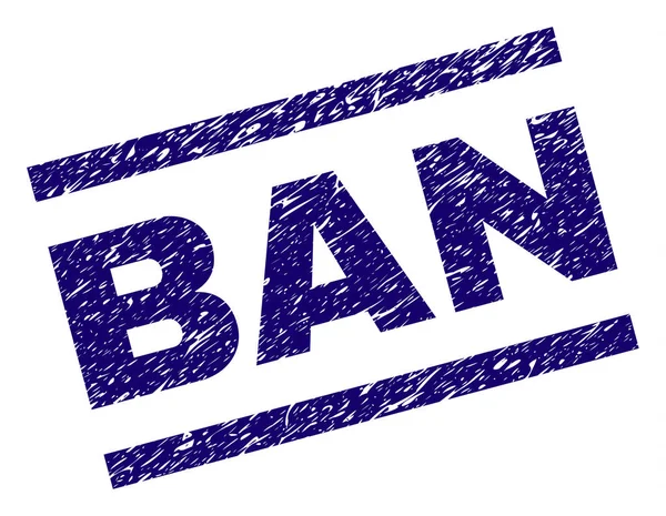 Selo texturizado riscado do selo da BAN —  Vetores de Stock