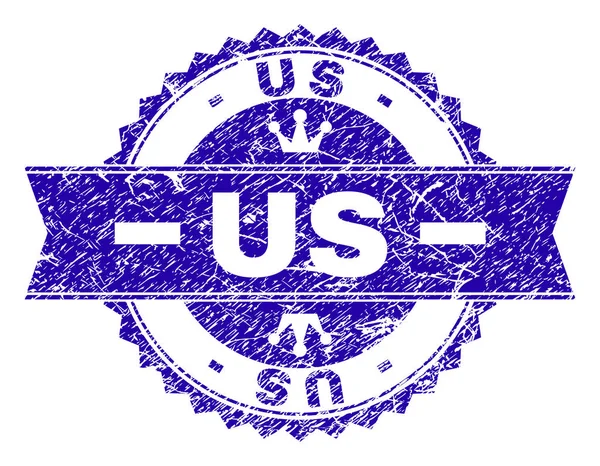 Grunge Texturé US Stamp Seal avec ruban — Image vectorielle