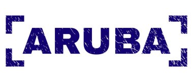 Dokulu Aruba damga mühür köşeleri içinde çizik