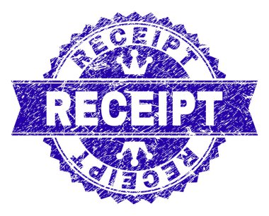 Dokulu makbuz damga mühür kurdele ile çizik