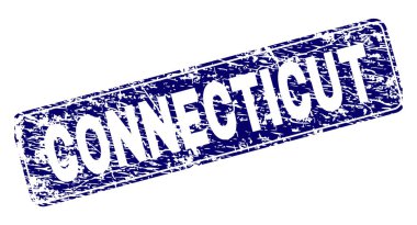 Yuvarlatılmış dikdörtgen damga grunge Connecticut çerçeveli